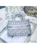 Dior Mini Book Tote Bag in Grey Oblique Embroidered Canvas 2020