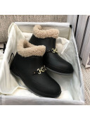 Gucci Wool Flat Short Boot with Horsebit Balck 2020