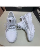 Philipp Plein Crystal Logo Knitted Sneaker White For Men 2020