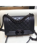 Chanel Small Quilted Lambskin Classic Boy Flap Bag 67085 Black 2019