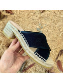 Gucci GG Multicolor Denim Slide Espadrille Sandals 6cm Black 2021