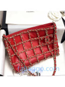 Chanel Lambskin Cover Clutch with Chain Cover AS1382 Red 2020