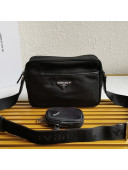 Prada Nylon and Saffiano Leather Bag with Strap 2VH048 Black 2020