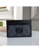 Gucci Men's Black GG Canvas Card Case Wallet with Interlocking G 673002 2021