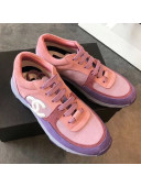 Chanel Suede Calfskin Sneakers G34360 Pink/Purple 2019