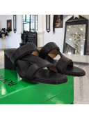 Bottega Veneta Band Calfskin Heel 5cm Sandals Black 2021 02