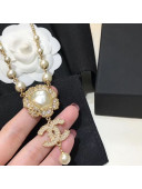 Chanel Crystal Bloom CC Pendant Long Necklace 2019