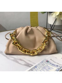 Bottega Veneta Small The Chain Pouch Clutch Bag With Square Ring Chain Beige 2020