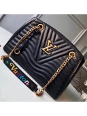 Louis Vuitton Calfskin New Wave Chain Tote Bag M51496 Black 2018