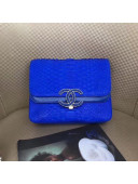 Chanel Python & Lambskin Small Flap Bag A57277 Royal Blue 2018