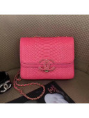 Chanel Python & Lambskin Small Flap Bag A57277 Rosy 2018