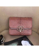 Chanel Python & Lambskin Small Flap Bag A57277 Brown 2018