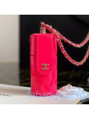 Chanel Quilted Patent Calfskin Lipstick Case Clutc with Chain AP1572 Pink 2020