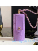 Chanel Quilted Patent Calfskin Lipstick Case Clutc with Chain AP1572 Purple 2020