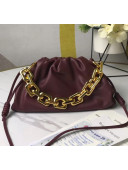 Bottega Veneta Small The Chain Pouch Clutch Bag With Square Ring Chain Burgundy 2020
