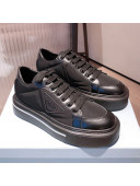 Prada Macro Re-Nylon and Brushed leather Sneakers Black 2021
