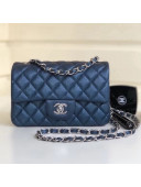 Chanel Quilting Pearl Caviar Calfskin Small Classic Flap Bag Navy Blue 2018