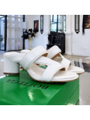Bottega Veneta Band Calfskin Heel 5cm Sandals White 2021 08 