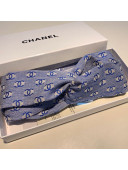 Chanel CC Logos Stamp Headband Blue 2019