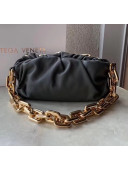 Bottega Veneta The Chain Pouch Clutch Bag With Square Ring Chain Deep Gray 2020