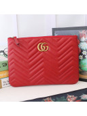 Gucci GG Marmont Leather Pouch ‎525541 Red 2019