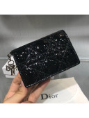 Dior Lady Cannage Patent Leather Card Holder Wallet Black 2019