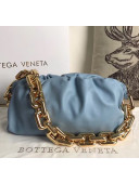 Bottega Veneta The Chain Pouch Clutch Bag With Square Ring Chain Blue 2020