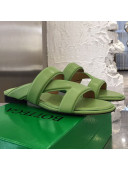 Bottega Veneta Band Calfskin Flat Sandals Green 2021 12