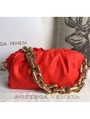 Bottega Veneta The Chain Pouch Clutch Bag With Square Ring Chain Red 2020