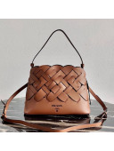 Prada Leather Tress Shoulder Bag 1BA290 Brown 2020