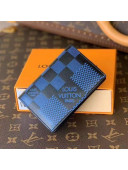 Louis Vuitton Men's Pocket Organizer Wallet in Damier 3D Leather N60439 Navy Blue 2021