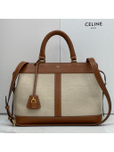 Celine Medium Cabas De France Bag in Textile Canvas Tan Brown 2021