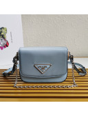 Prada Nylon and Leather Identity Shoulder Bag 1BD263 Blue 2020