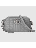 Gucci GG Marmont Geometric Leather Small Shoulder Bag 447632 Dark Grey 2021