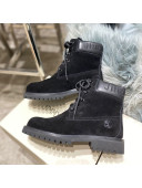 Jimmy Choo x Timberland Suede Wool Short Boots Black 2020