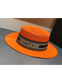 Dior Straw Wide Brim Hat Orange D13 2021