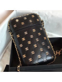 Chanel CC Phone Holder Bag in Calfskin Black 2018
