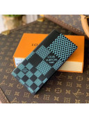 Louis Vuitton Men's Brazza Wallet in Damier 3D Leather N60400 Aqua Green 2021