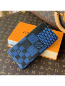 Louis Vuitton Men's Brazza Wallet in Damier 3D Leather N60400 Navy Blue 2021