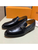 Louis Vuitton Men's Saint Germain Calfskin Loafers Black 2019