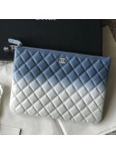 Chanel Patent Leather & Calfskin & Resin Logo and Drop Pouch Blue/White 2018