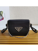 Prada Nylon and Leather Identity Shoulder Bag 1BD263 Black 2020