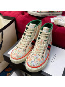 Gucci Tennis 1977 Liberty London Floral High Top Sneakers Pink Canvas 11 2020 (For Women and Men)