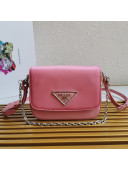 Prada Nylon and Leather Identity Shoulder Bag 1BD263 Pink 2020