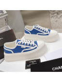 Chanel Canvas Platform Sneakers Sky Blue 2021