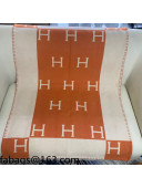 Hermes Classic Wool Cashmere Baby Blanket 100x140cm Orange 2021 110265