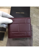 Bottega Veneta Men's Bi-Fold Wallet  in Geometric Padded Nappa Leather Burgundy 2019
