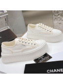 Chanel Canvas Platform Sneakers White 2021