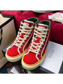 Gucci Tennis 1977 High Top Sneakers in Red Canvas 15 2020 (For Women and Men)