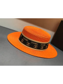 Chanel Straw Wide Brim Hat Orange C70 2021